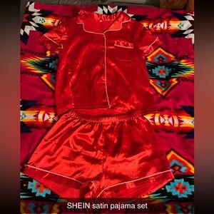 SHEIN Vibrant Satin Pajama Set
